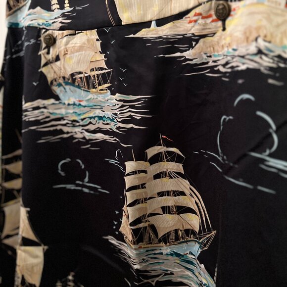 Anthropologie Leifnotes Rare Ship Print Skirt, size 8 - Picture 2 of 4